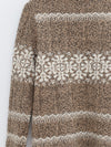 SWAYING 25 Autumn/Winter Fair Isle Jacquard Oversized Sweater SW-SW25AW1T25C1S2-ZB Brown and White
